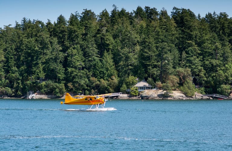 A sightseeing plane is great way to see the San Juan Islands, which are one of the best places to stay in WAshington State